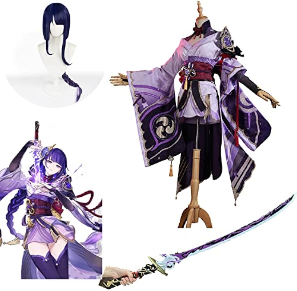 Amazon | [SHITOU] 雷電将軍 コスプレ衣装 原神 セット ウィッグ付き