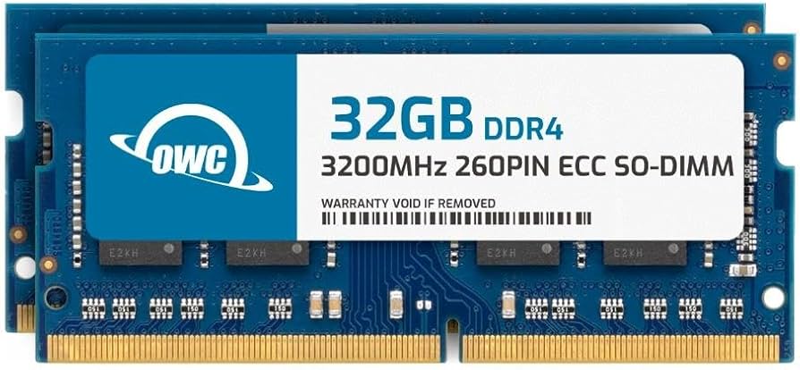 OWC 64GB (2x32GB) DDR4 3200MHz PC4-25600 CL22 2RX8 ECC Unbuffered