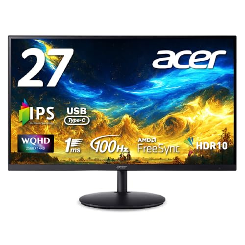 Amazon.co.jp: Acer モニター 27インチワイド WQHD IPS 非光沢 100Hz