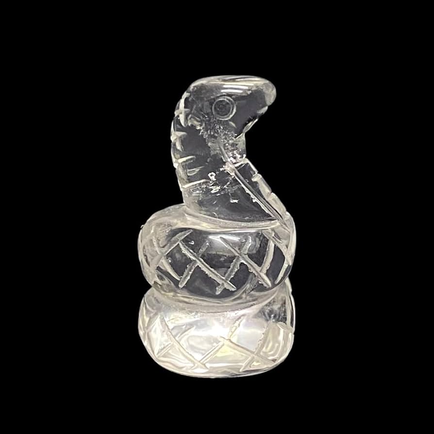 Amazon.co.jp: 手彫り水晶 幸運の蛇（S）白蛇の抜け殻 ポーチ付 限定品