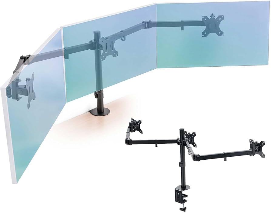 Amazon.co.jp: イーサプライ モニターアーム 3画面 トリプル 横並び 15