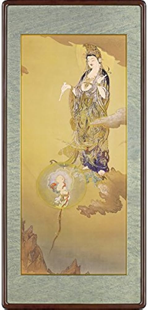 Amazon.co.jp: 狩野芳崖『慈母観音』ピエゾグラフシルクスクリーン紙本