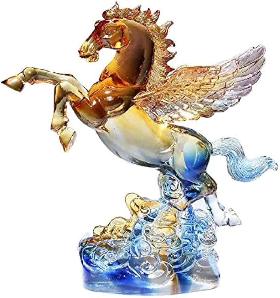 Amazon.co.jp: 彫刻 置物・オブジェ ガラス彫刻ペガサス装飾品アートは