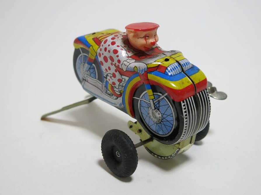 Amazon.co.jp: レトロ 当時物 ！AOKI TOY サーカスオートバイ ブリキ