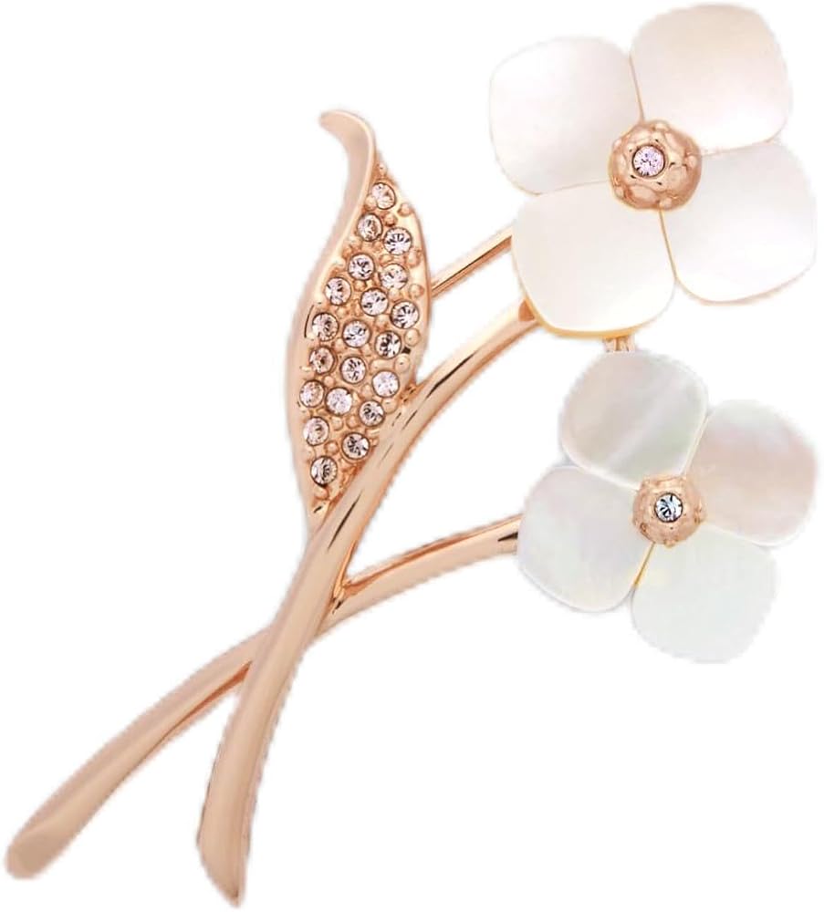 Amazon | 【公式】[ヴァンドームブティック]シェルフラワー ブローチ