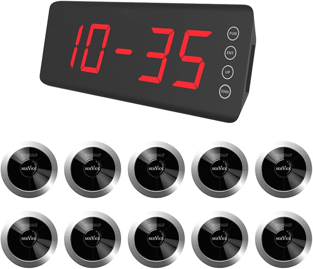 Amazon.co.jp: SINGCALL 業務用スタッフ呼び出しベル 送信ボタン10個