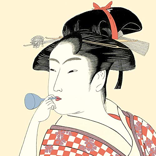 Amazon | 額絵 浮世絵 美人画 ビードロを吹く娘 F4 喜多川歌麿 （G4