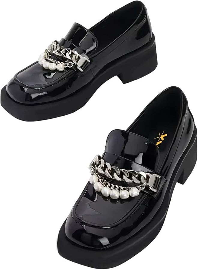 Amazon.com | XYD Women Chic Platform Closed Square Toe Slip On