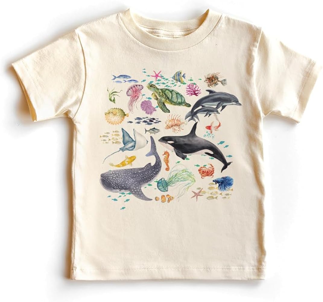 Amazon.com: Under The Sea Creatures Toddler Shirt - Ocean Animals