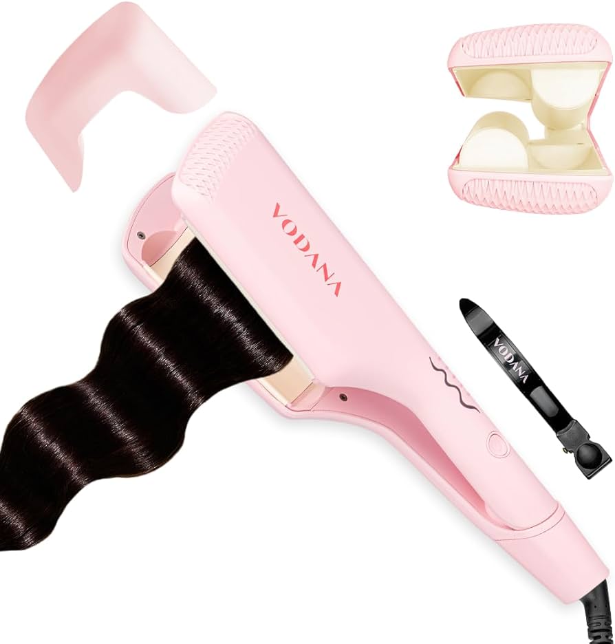 Amazon | VODANA トリプルフローアイロン (32mm, Pink vanilla) 安全な