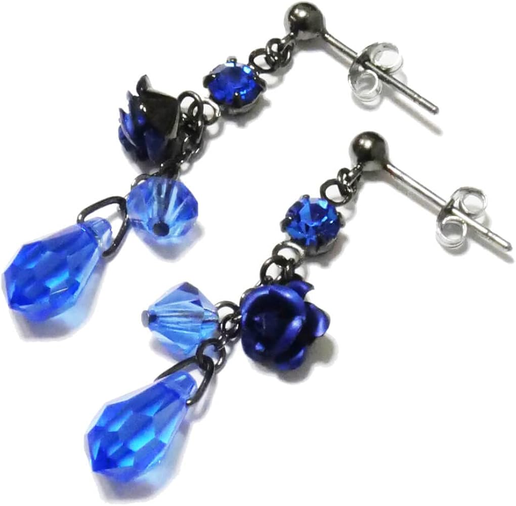 Amazon | ガンメタ 青薔薇 ブルー ローズ ピアス | ピアス 通販