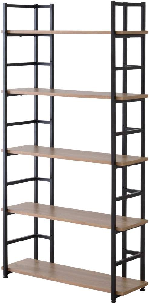 Amazon｜ワイエムワールド 本棚 オープンラック 5段 幅90cm 木製