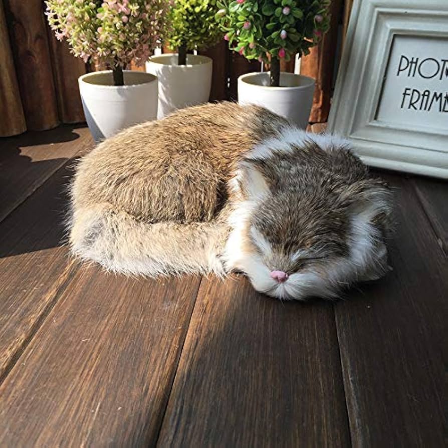 Amazon.co.jp: DOUDOO 猫 ぬいぐるみ リアル 寝そべり ねこ 本物