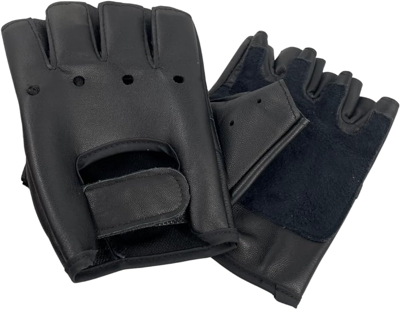 Amazon | [クリーンレーベル] レザー指無し手袋 指切り手袋 半指