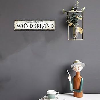 Amazon.com: Welcome to Wonderland Sign - 16 x 4 Inch Horror Sign