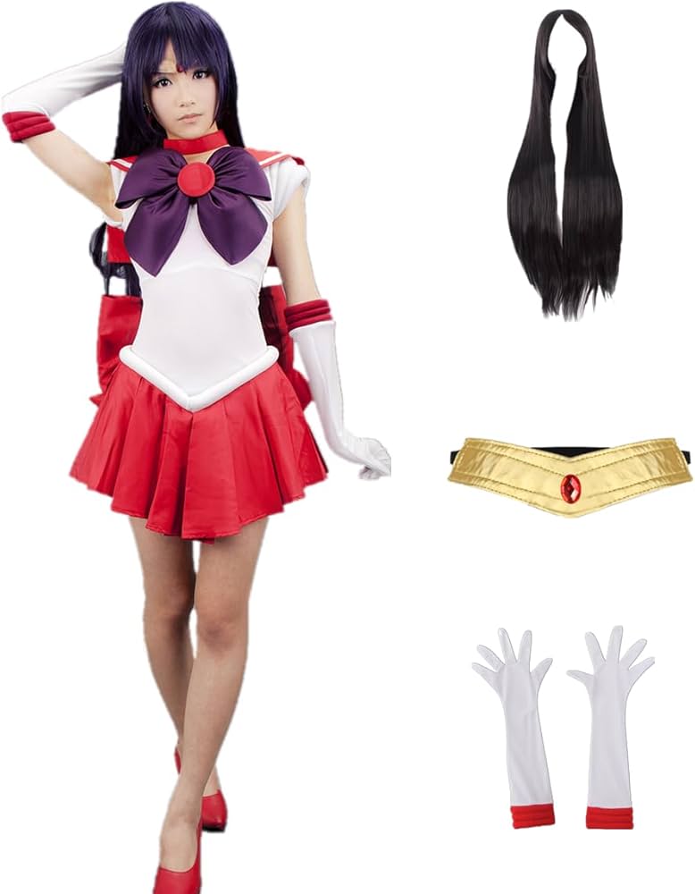 Amazon.co.jp: セーラーマーズレッドワンピースセットアニメコスプレ