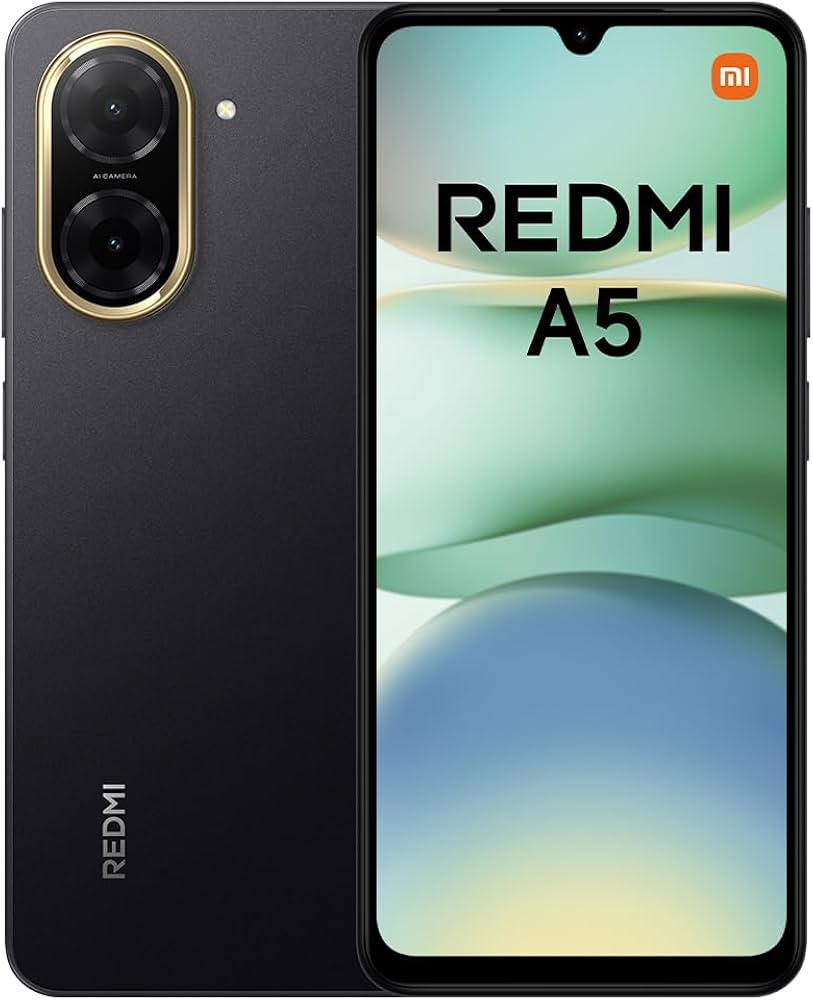 Redmi A5 Smartphone, 3+64GB, Black, Super Clear 32MP AI camera