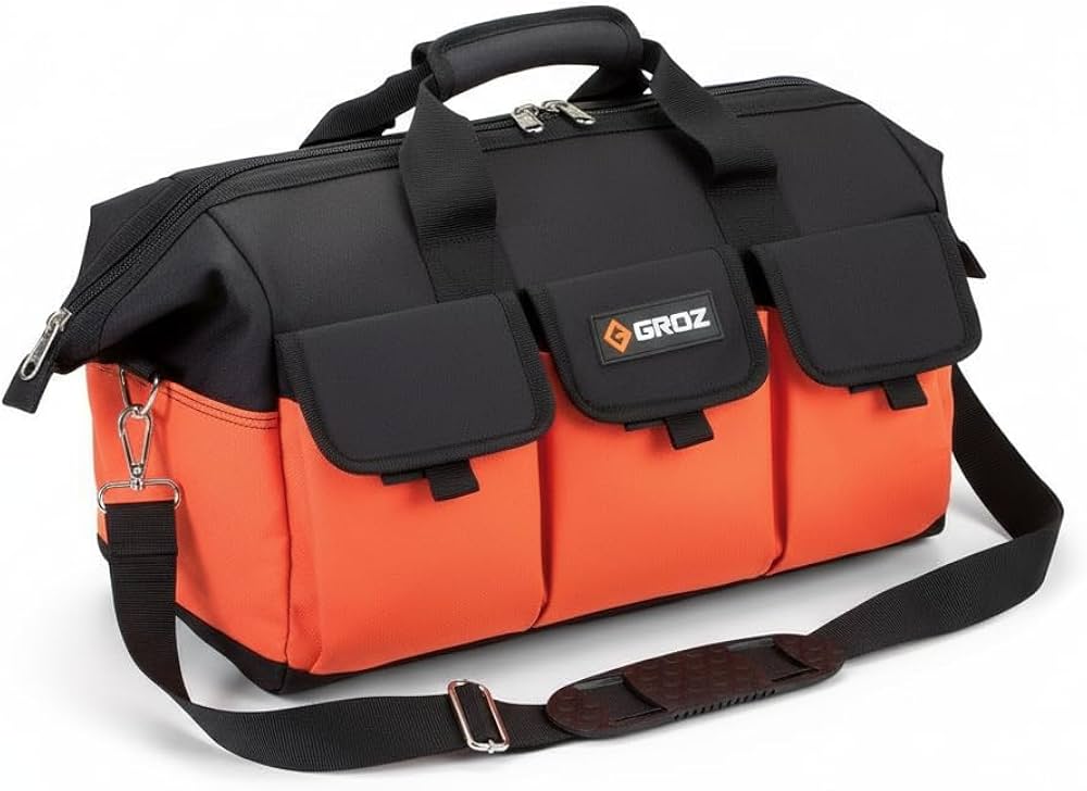 Groz Durable, Large Nylon Tool Bag for Mechanics, Plumbers