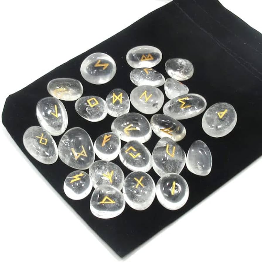 Amazon.co.jp: ルーンストーン ブラジル産水晶 占いセット ルーン