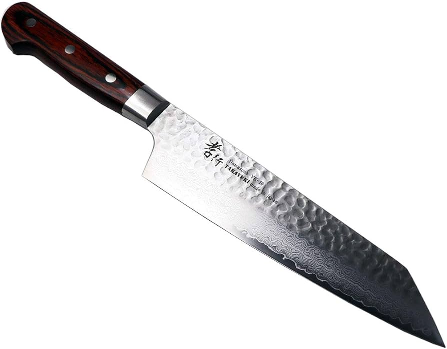 Amazon | V金10号ダマスカス33層鎚目 剣型牛刀（切付牛刀）190 | 堺