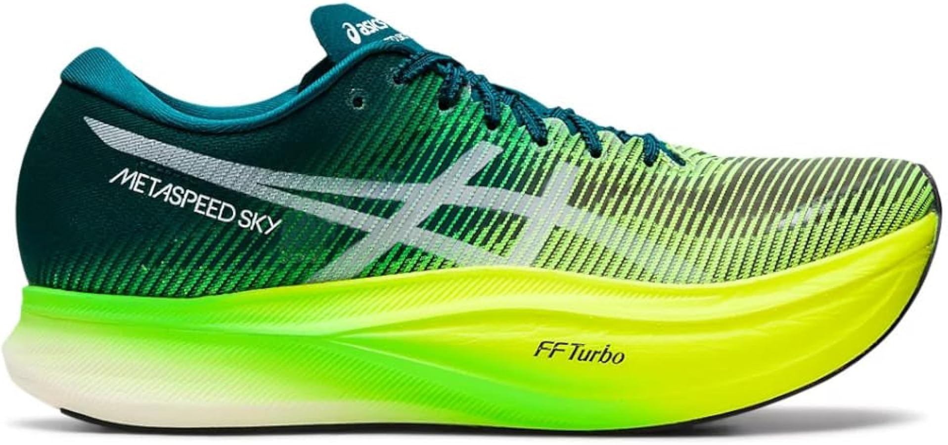 Amazon | [アシックス] METASPEED SKY+ VELVET PINE/SAFETY YELLOW