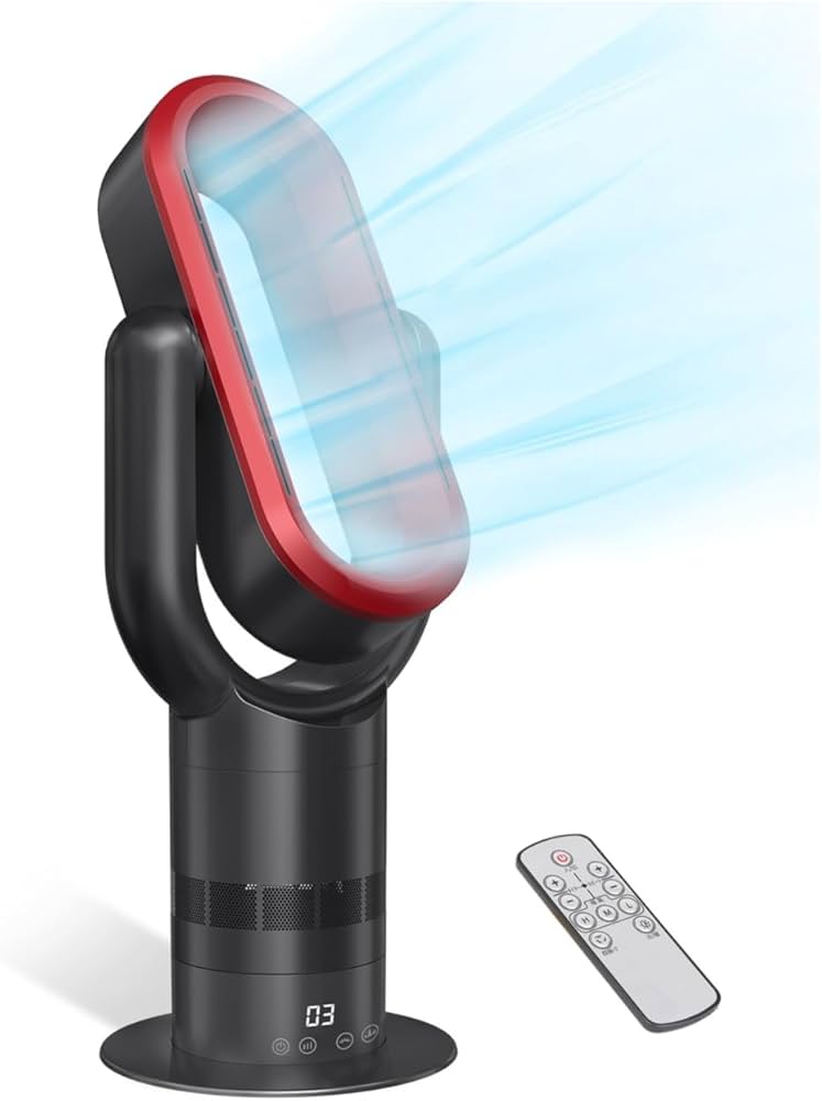 Amazon | 扇風機 羽なし 1年中使える 冷暖兼用 タワーファン 温風 冷風