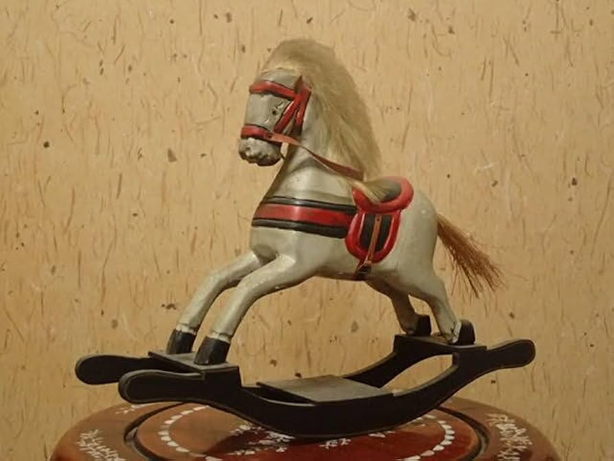 Amazon.co.jp: 英国アンティーク ロッキングホース 木馬 木製 馬 置物