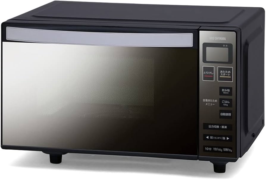 Amazon | アイリスオーヤマ 電子レンジ 18L ミラーガラス フラット