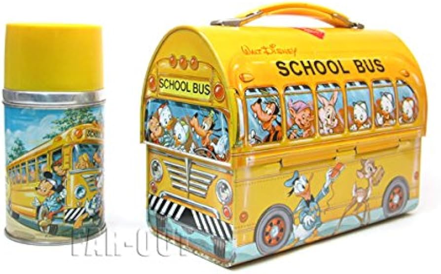Amazon.co.jp: ディズニー スクールバス ブリキ TIN缶 ランチボックス