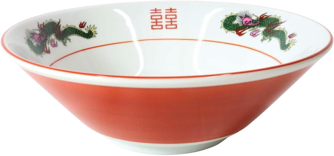 Amazon｜せともの本舗 赤巻三ッ竜 切立6.8丼 [ 21.2 x 7cm 1080cc 650g