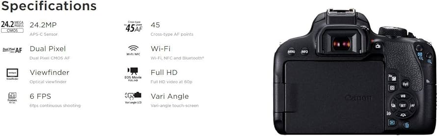 Amazon.com : Canon EOS 800D / Rebel T7i DSLR Camera with 18-55mm