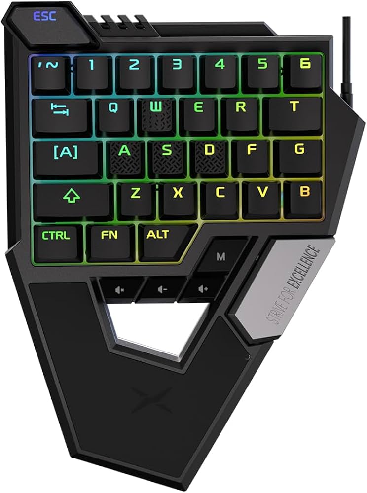 Amazon | DELUX 左手用ゲーミングキーボード、キー数 34、メカニカル