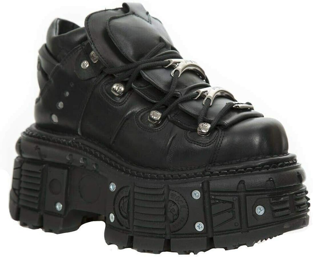 Amazon.com | New Rock Ankle Boots M-TANK106-C2 Unisex Metallic