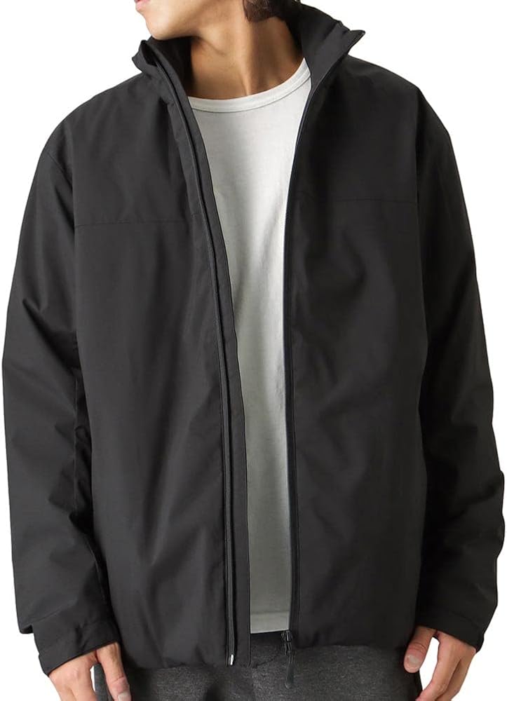 Amazon | [NAVY] オールウェザー中綿スタンドジャケット ストレッチ 撥