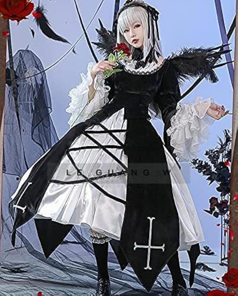 Amazon.co.jp: り ローゼンメイデン 水銀燈 コスプレ衣装+靴下 +羽翼 +
