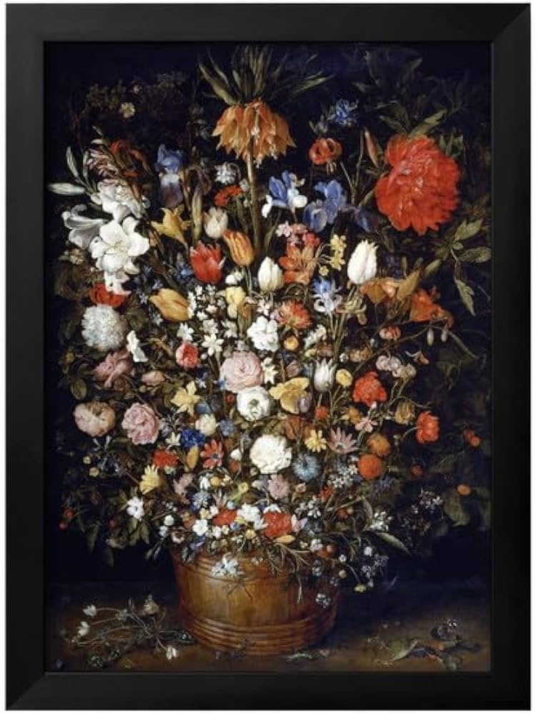 Amazon.co.jp: ヤン ブリューゲル父 木製容器に入った花束 A3 サイズ