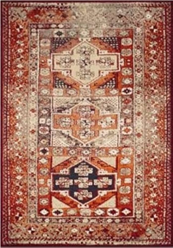 Amazon | ラグ ヴィンテージ 絨毯 おしゃれ 赤系 じゅうたん 200x290cm