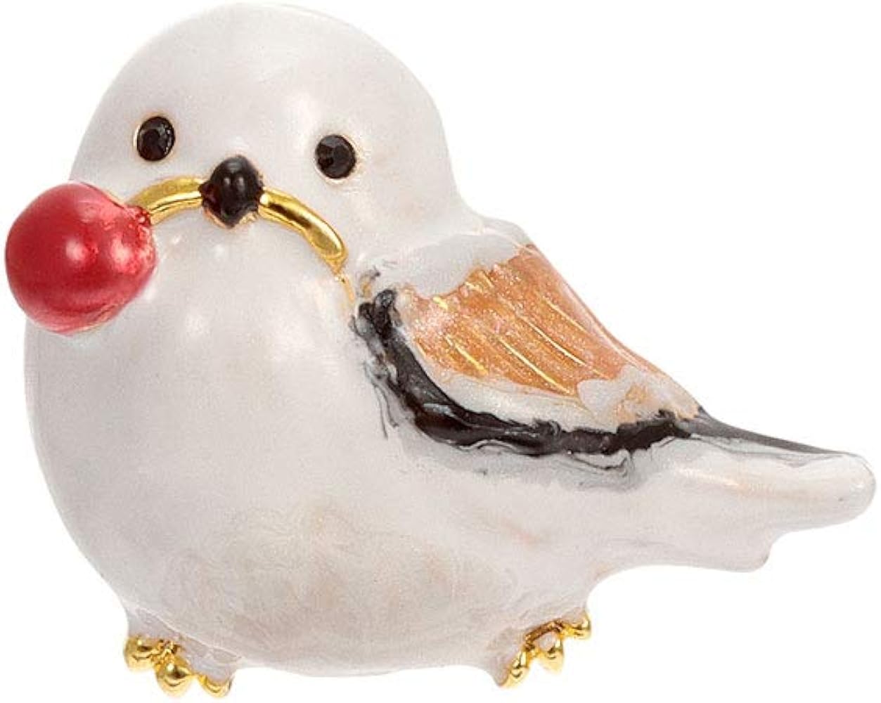 Amazon | [ヴァンドームブティック]シマエナガ ブローチ VBRV0510 XW