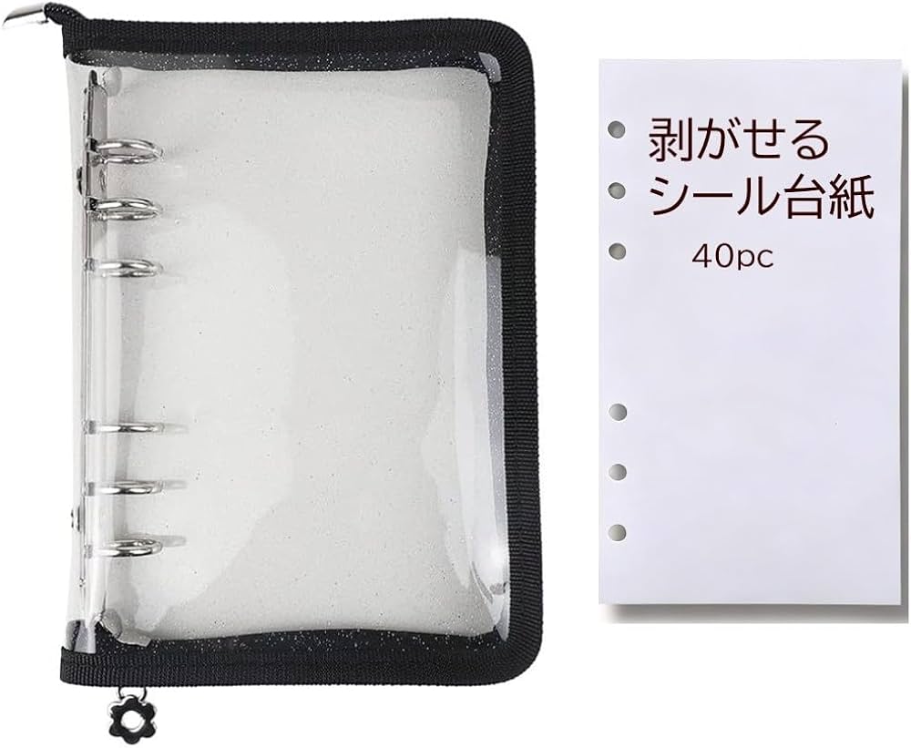 Amazon.co.jp: シール帳 透明a5 6穴 バインダーシール帳 台紙40pc