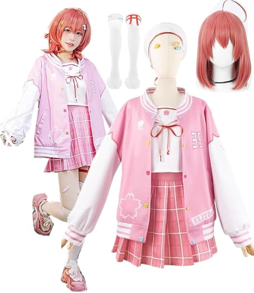 Amazon.co.jp: [楽コス] 桜みこ コスプレ 衣装 ウィッグ付き さくら