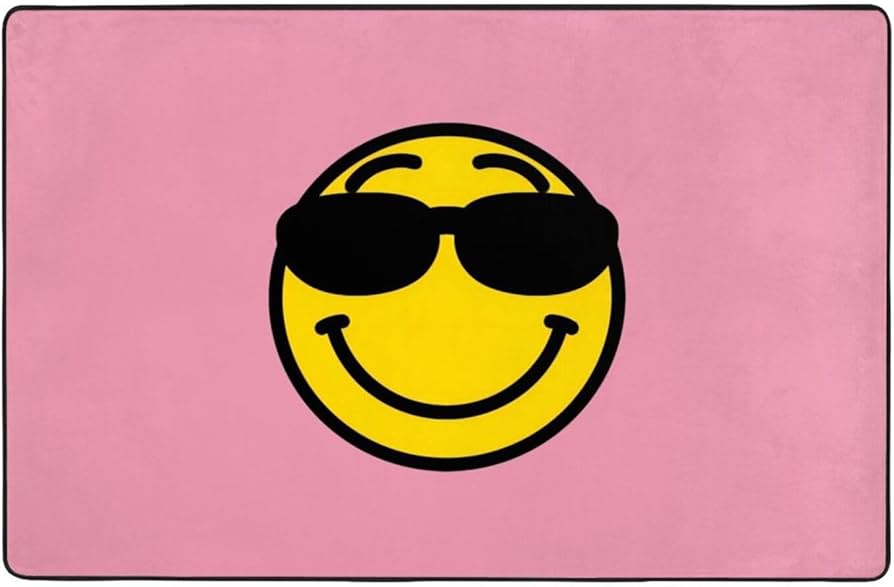 Amazon｜ラグマット カラフル ニコちゃんマーク (1) フランネルラグ