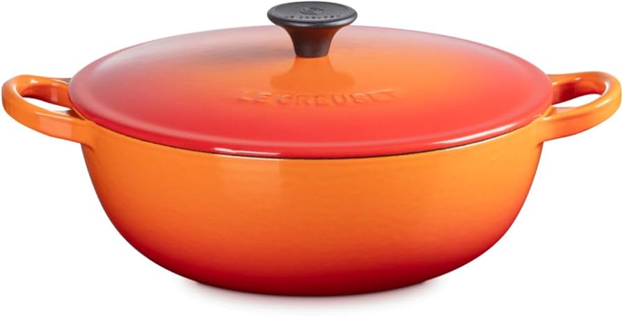 Amazon｜[ルクルーゼ] マルミット オレンジ 22cm 内側 マット