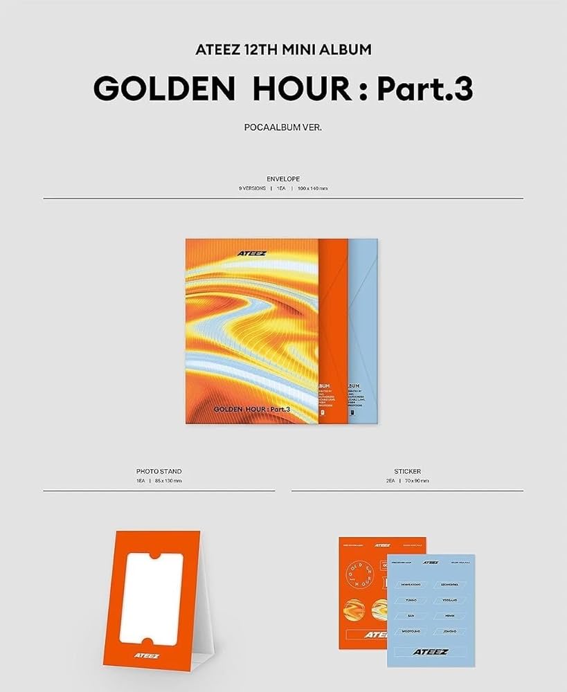 Amazon.com: ATEEZ GOLDEN HOUR : PART.3 12th mini album POCA ALBUM