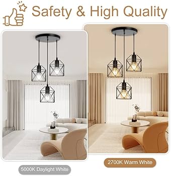 CANMEIJIA 3-Light Pendant Light Fixtures, Farmhouse Kitchen Island