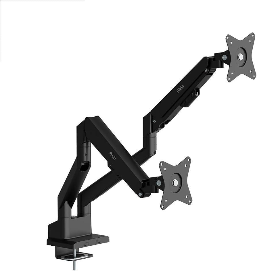 Amazon.co.jp: Pixio PS1D Wave Black モニターアーム デュアル 黒