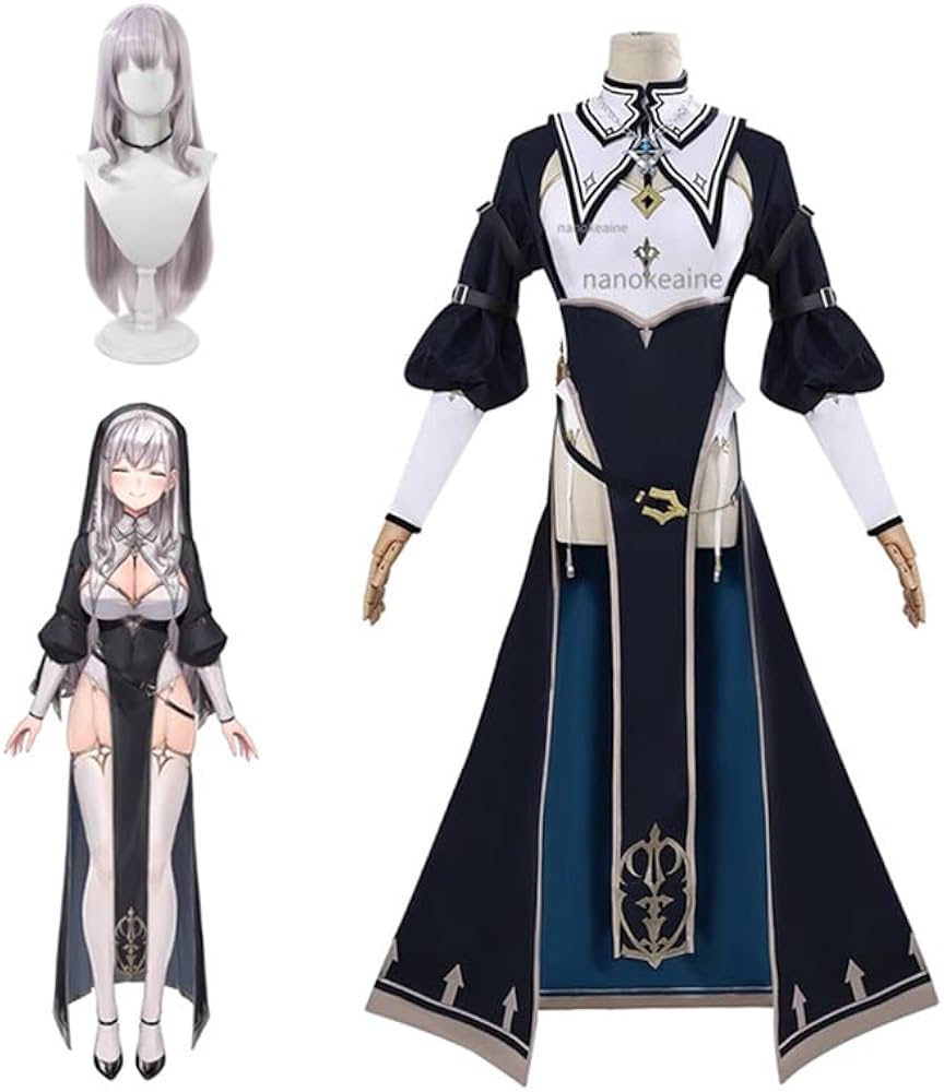 Amazon.co.jp: 白銀ノエル シスター×黒騎士 コスプレ衣装+ウィッグ(靴