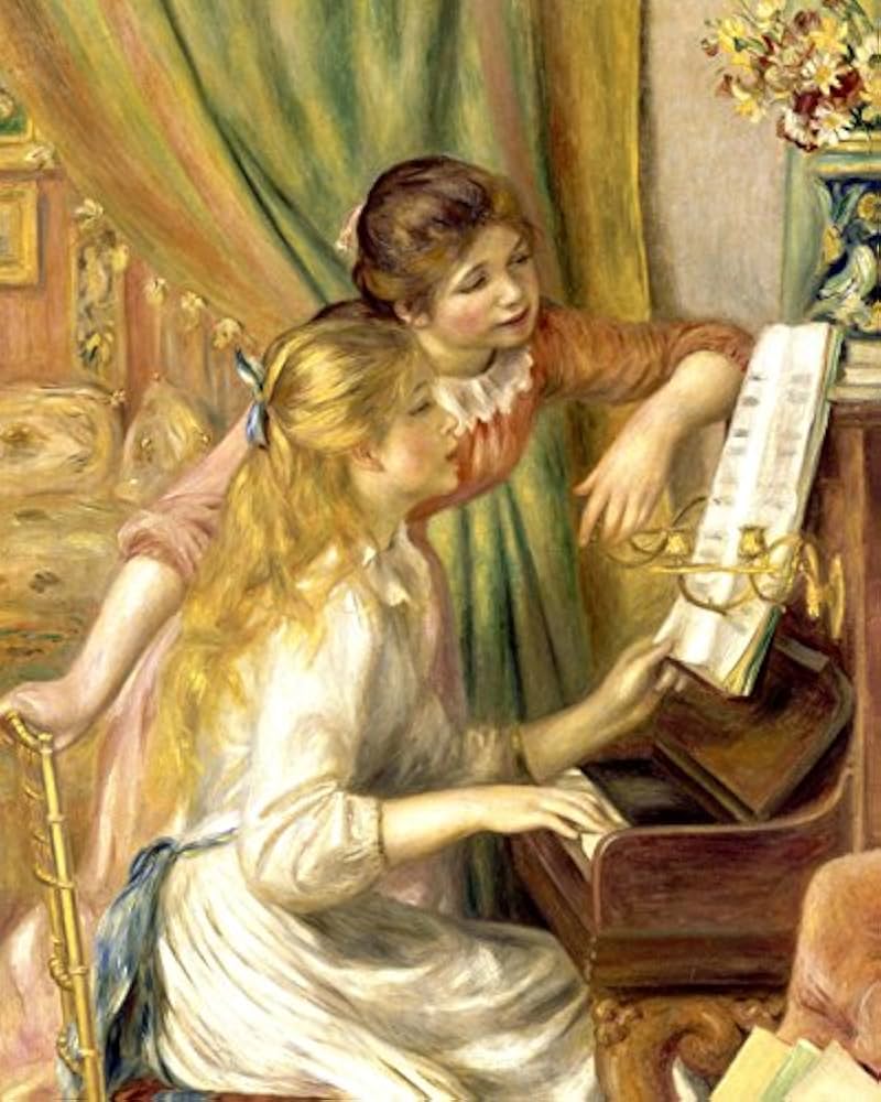 Amazon.co.jp: 世界の名画 ルノワール ピアノを弾く二人の少女