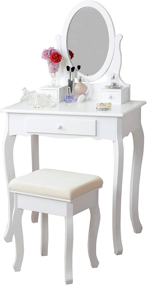 Amazon｜萩原(Hagihara) ドレッサー 化粧台 鏡台 姫系 猫足 単面鏡