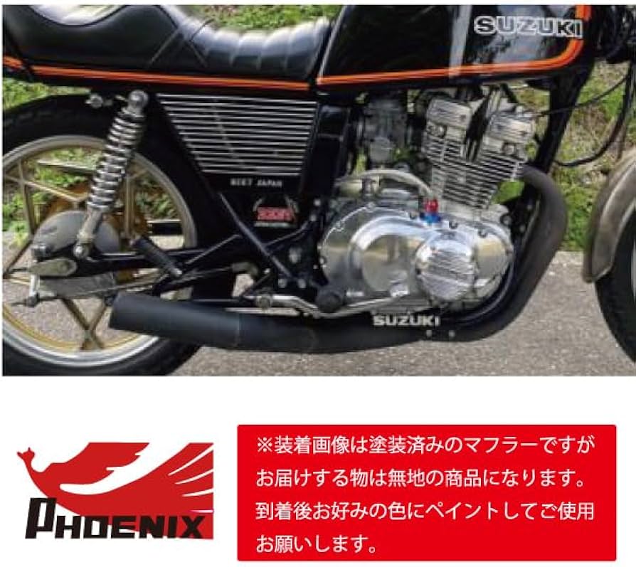 Amazon | GSX250E ザリ フェニックスレーシング ショート管 無地 【SP