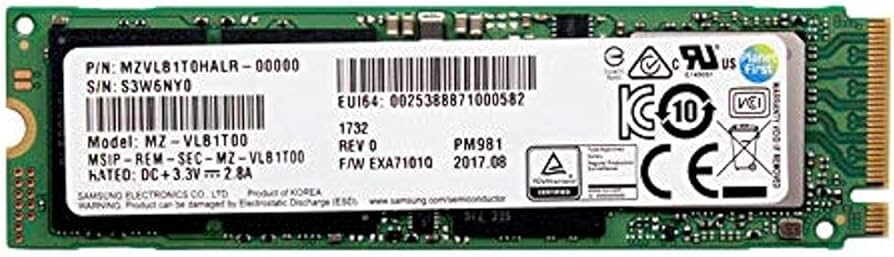 Amazon.com: Samsung PM981 Polaris 1TB M.2 NGFF PCIe Gen3 x4, NVME
